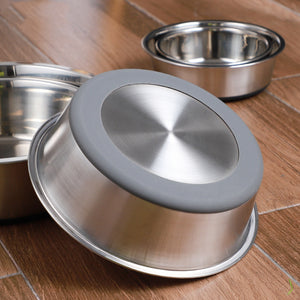 Enhance Your Pet's Mealtime with Our Silicone Stainless Steel Feeding Bowl
