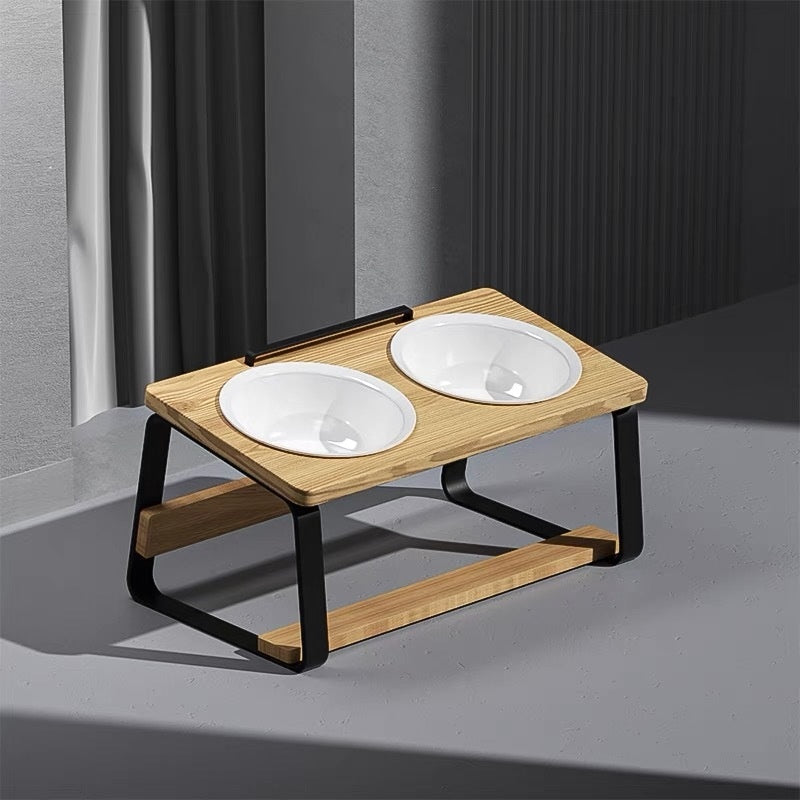 Elevate Your Pet's Dining Experience with Our Ceramic Double Bowl Feeding Stand