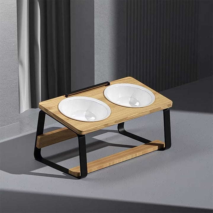 Elevate Your Pet's Dining Experience with Our Ceramic Double Bowl Feeding Stand