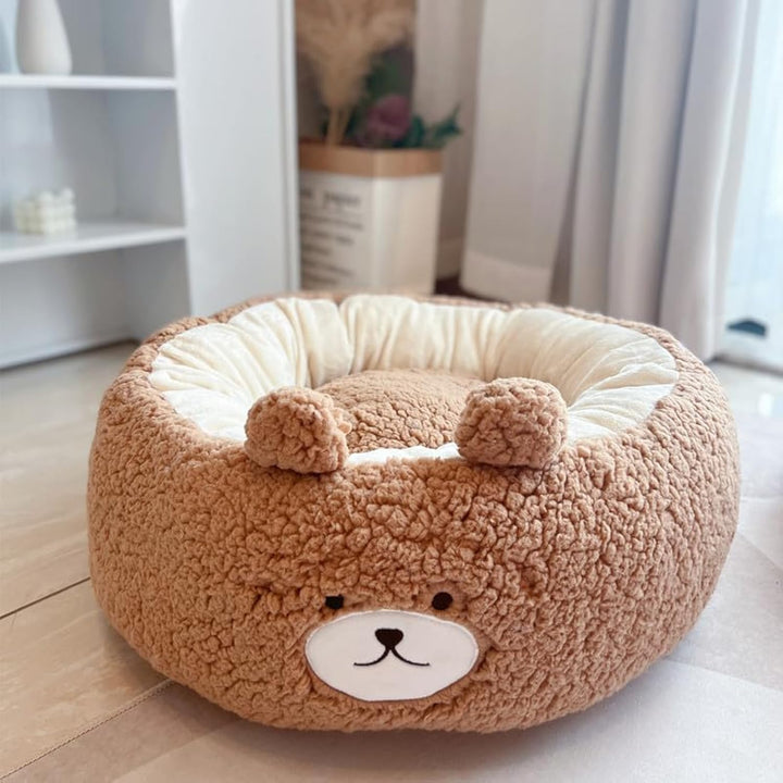 The Ultimate Comfort: Cartoon Plush Pet Nest Round Cushion Bed